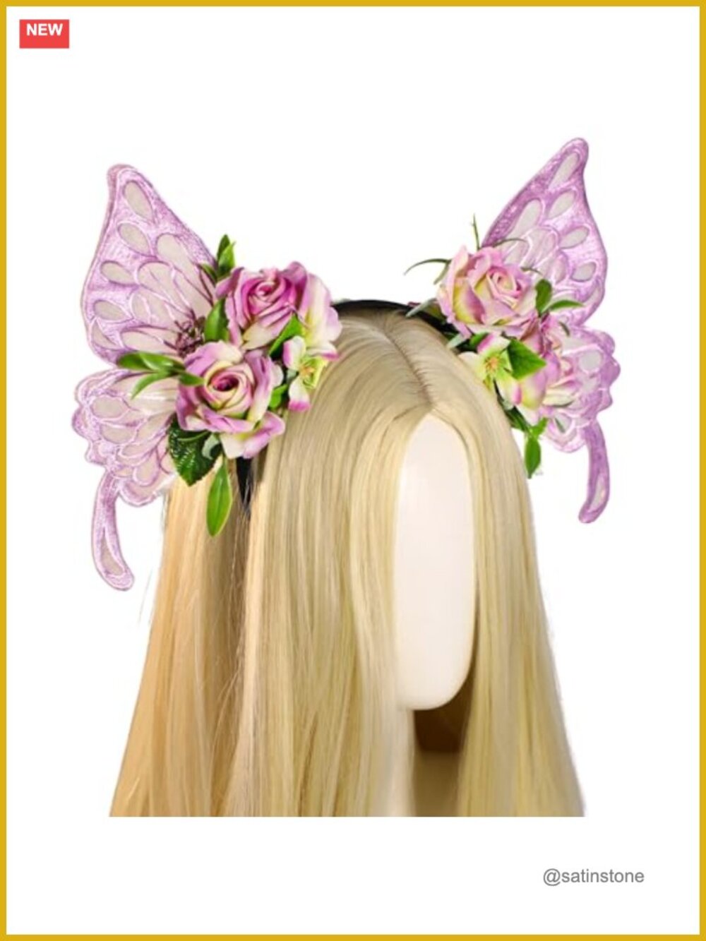 Fairy Butterfly Wings Headband Floral Woodland Costume Accessory